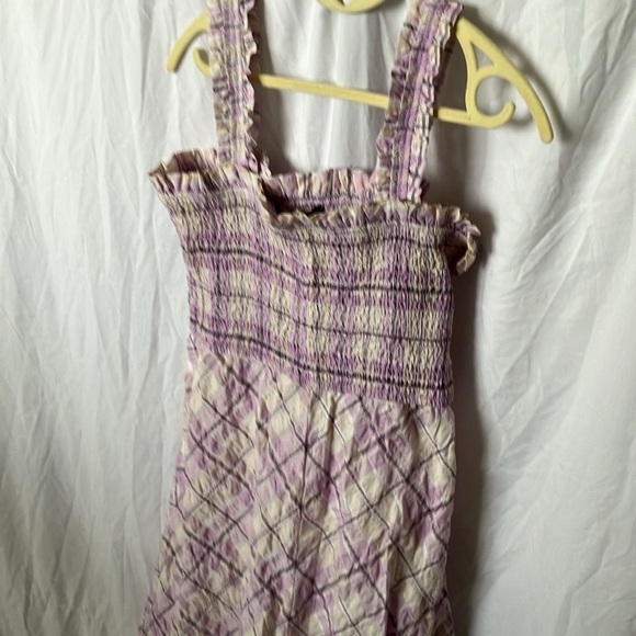 Boston Proper: Purple/White Plaid Maxi Sundress- Ruffles- M - Picture 6 of 16